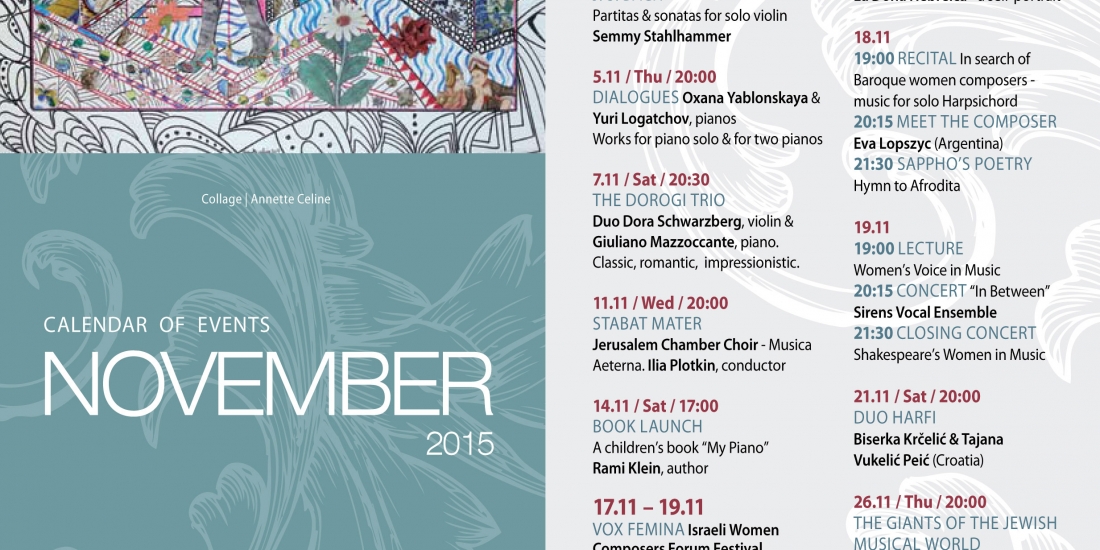 Calendar of Events, November 2015